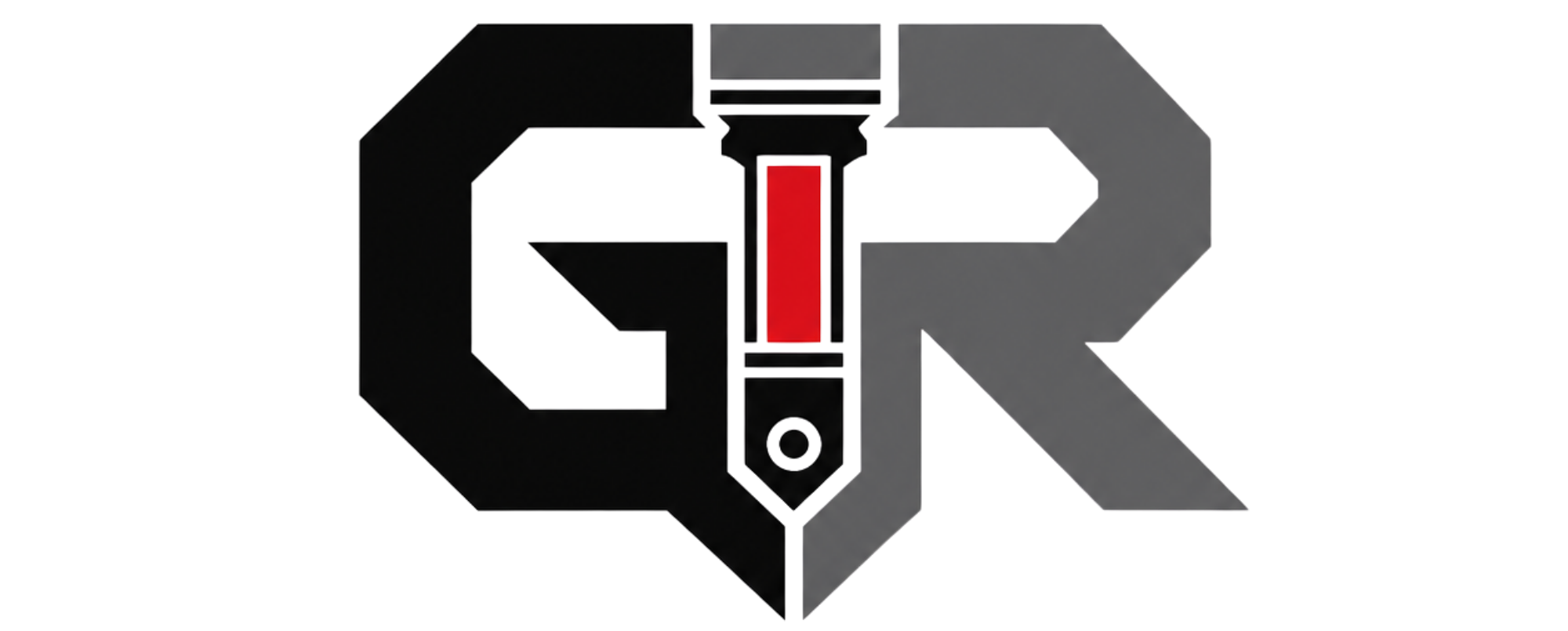 Logo with stylized letters 'GR' on a white background